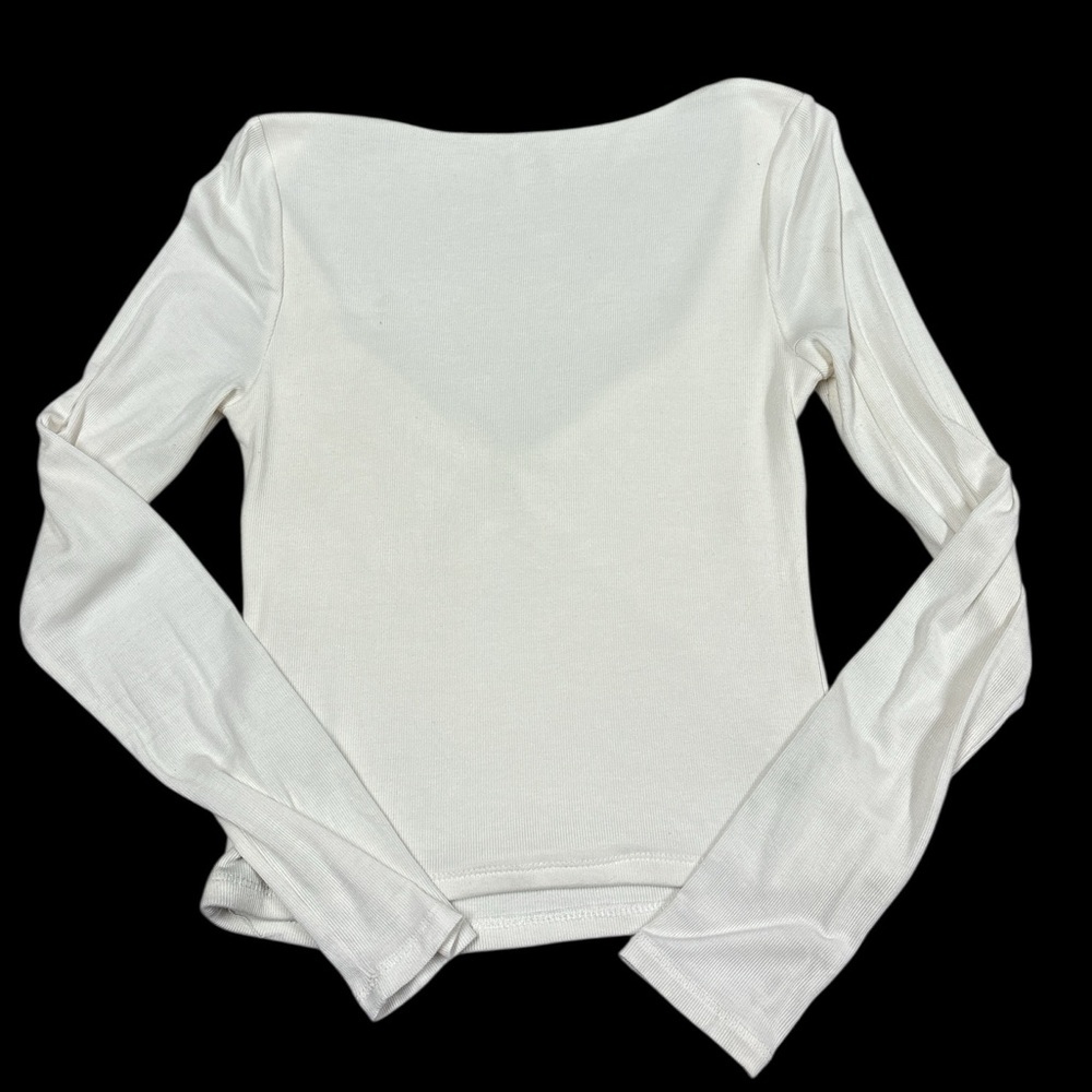 Aritzia Sunday Best Top Women’s M Sweetheart Neck Twisted Knot Front Cropped - Picture 3 of 9